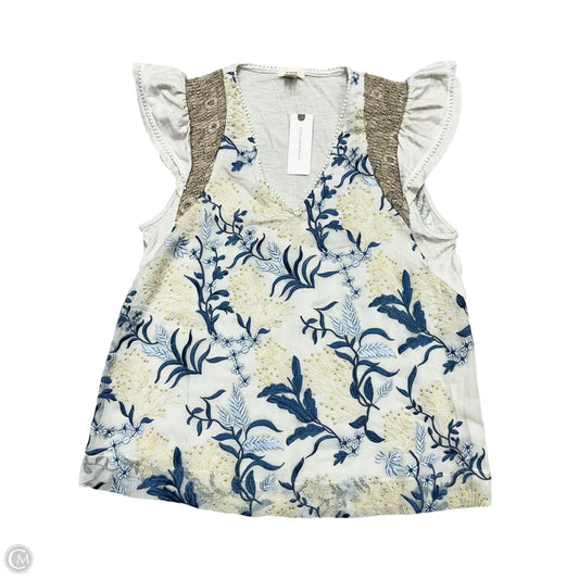 Top Short Sleeve By Tiny In Blue & Cream, Size: Xxs