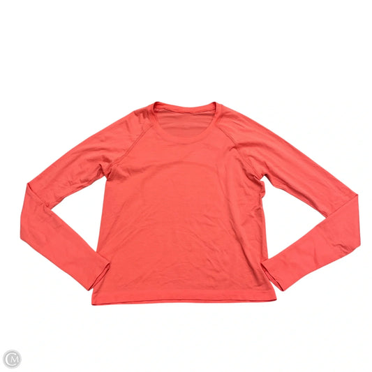 Athletic Top Long Sleeve Crewneck By Lululemon In Pink, Size: M