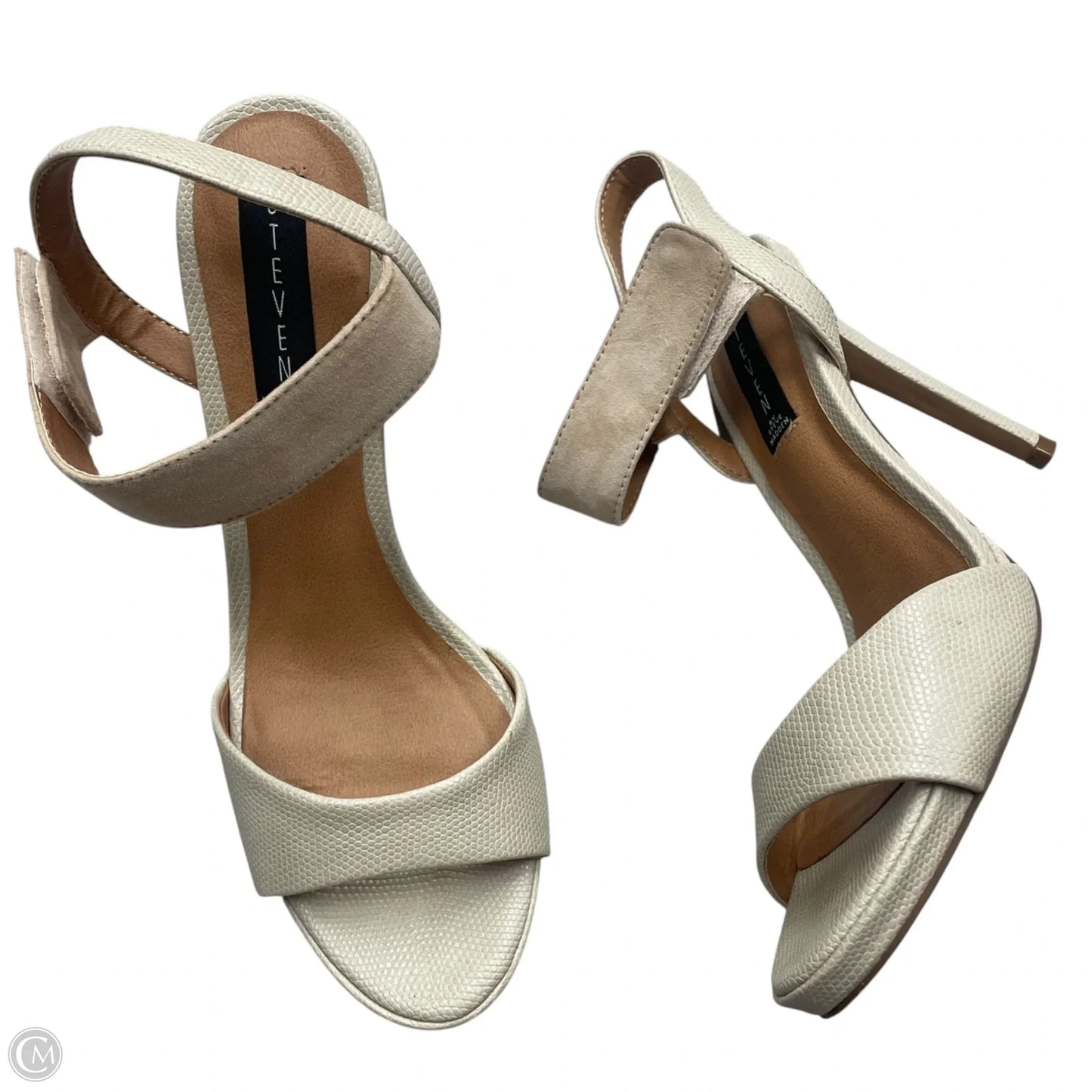 Sandals Heels Stiletto By Steve Madden In Cream, Size: 8