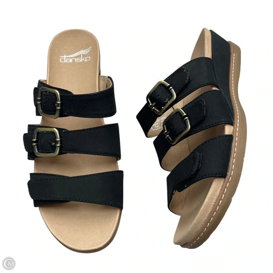Sandals Heels Wedge By Dansko In Black, Size: 7.5
