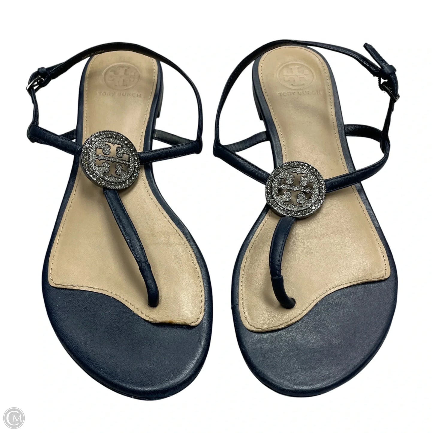 Sandals Designer By Tory Burch In Navy, Size: 8