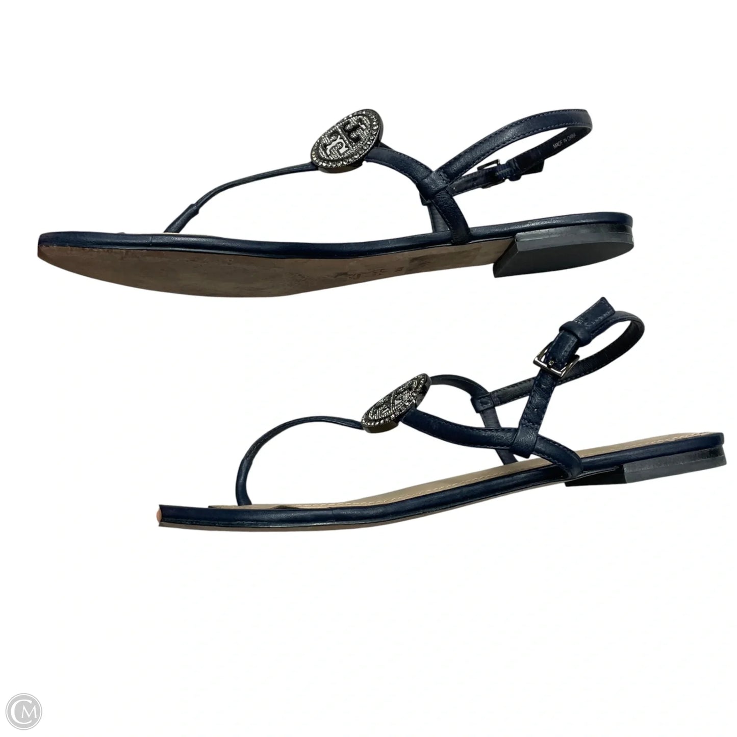 Sandals Designer By Tory Burch In Navy, Size: 8