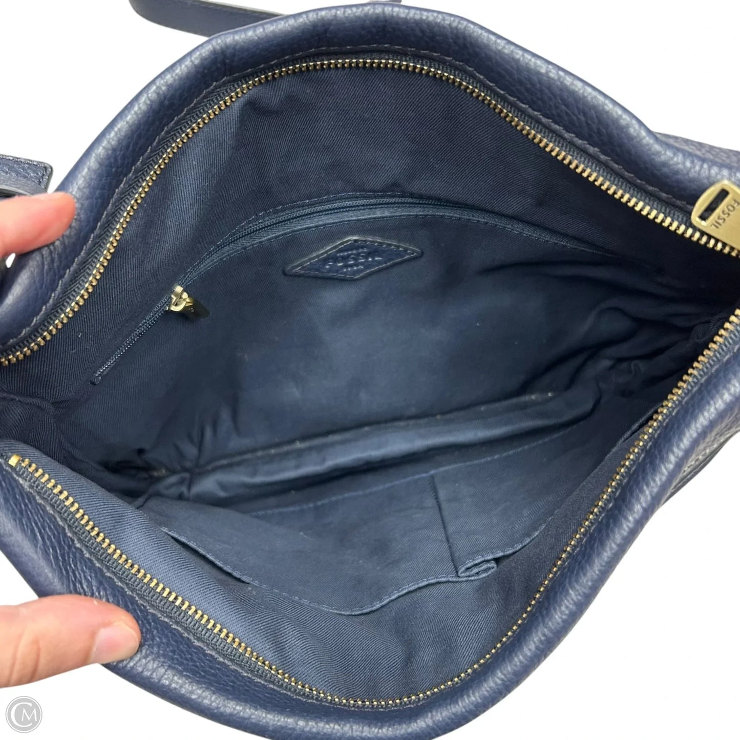 Crossbody Leather By Fossil, Size: Medium