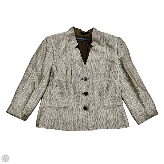 Blazer Designer By Lafayette 148 In Brown, Size: L