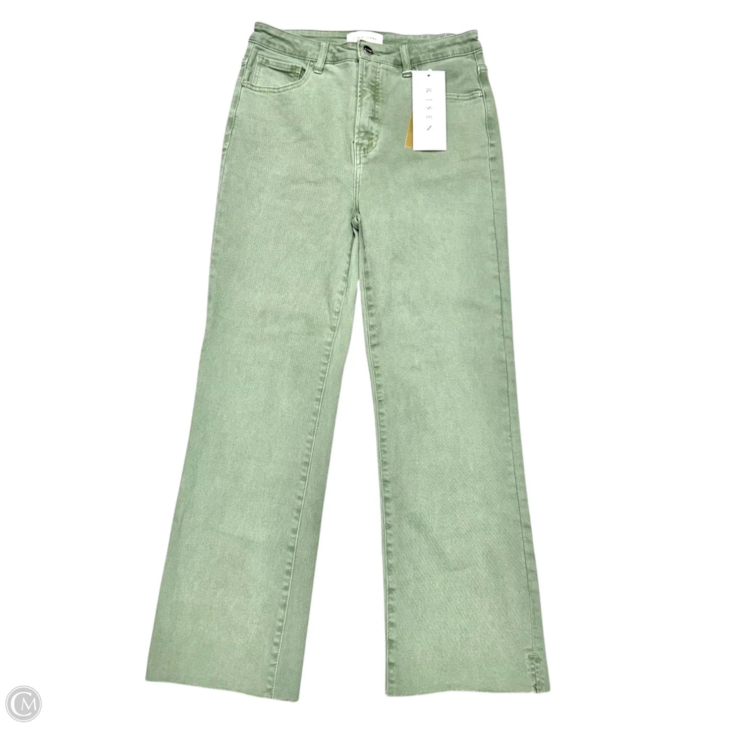 Jeans Cropped By Risen In Green Denim, Size: 10