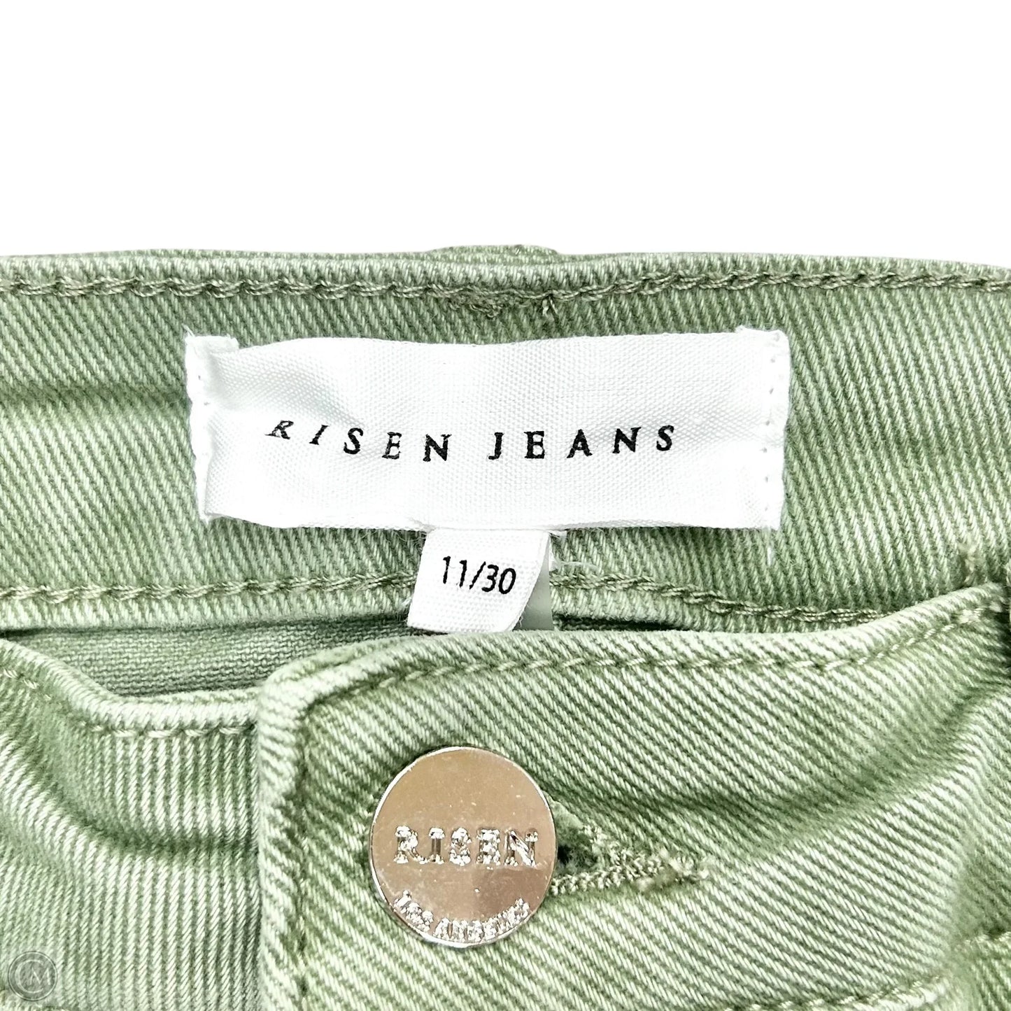 Jeans Cropped By Risen In Green Denim, Size: 10
