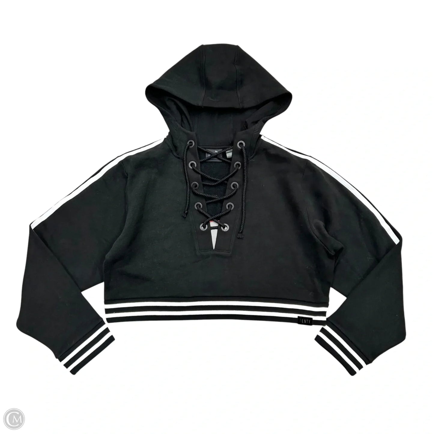 Athletic Sweatshirt Hoodie By Puma In Black & White, Size: M