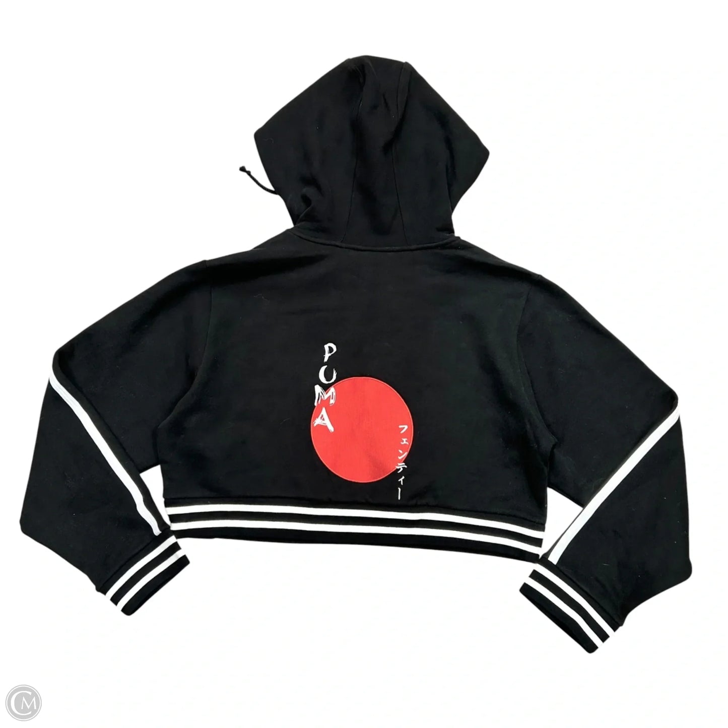 Athletic Sweatshirt Hoodie By Puma In Black & White, Size: M