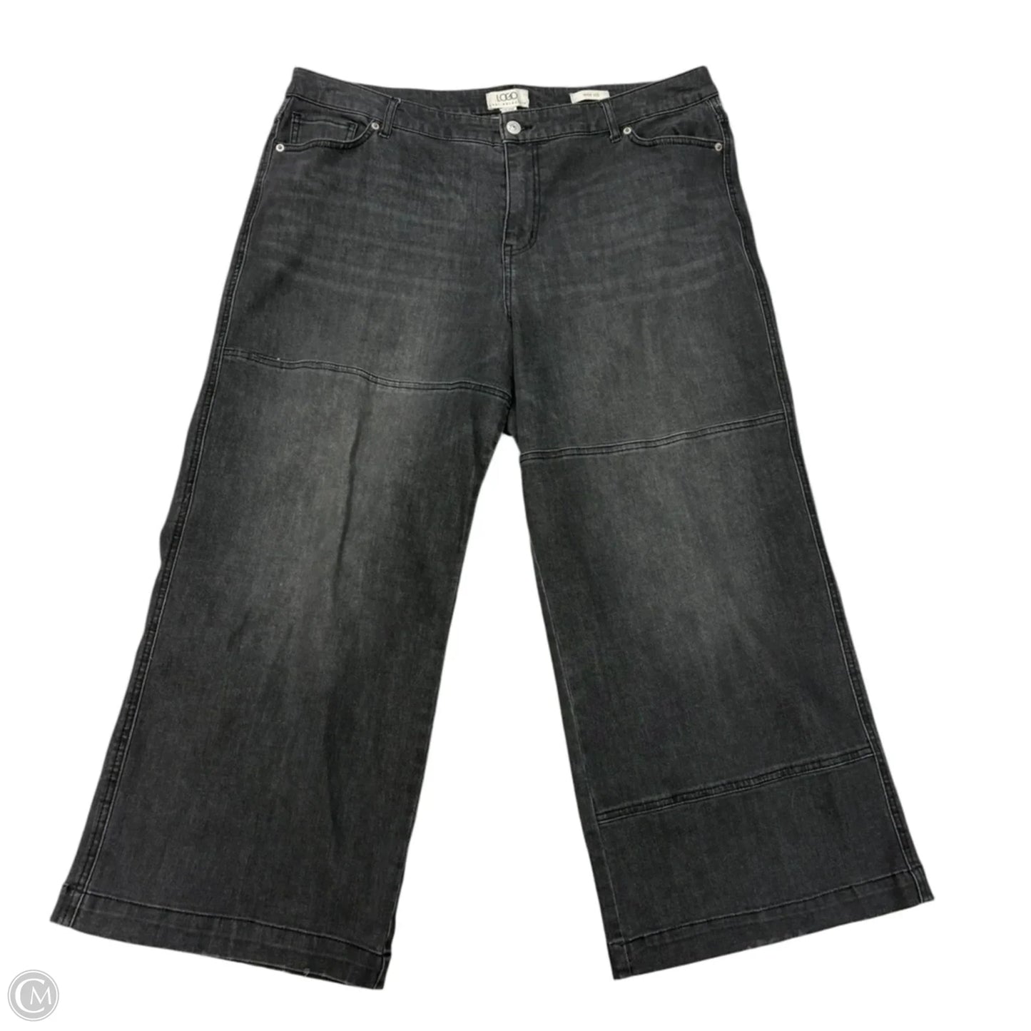 Jeans Wide Leg By Logo In Grey Denim, Size: 18