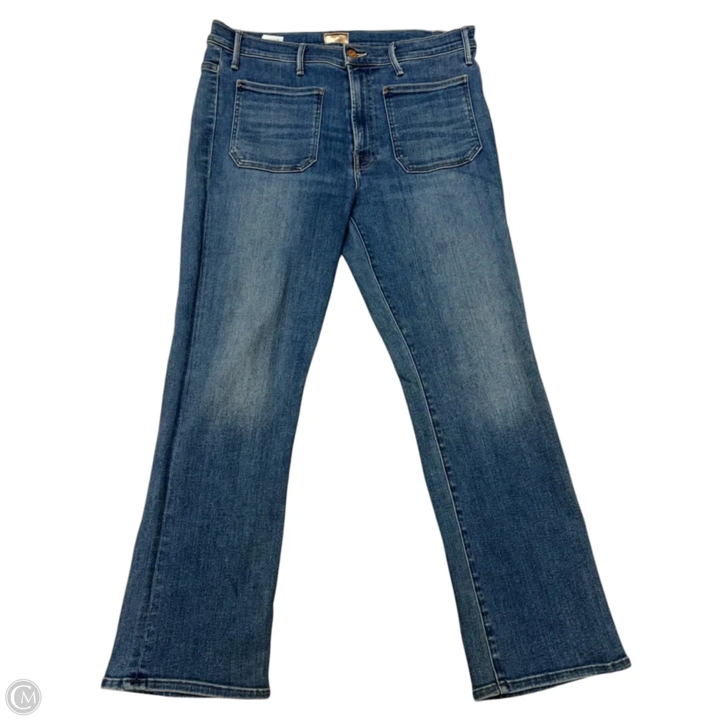 Jeans Straight By Mother In Blue Denim, Size: 14