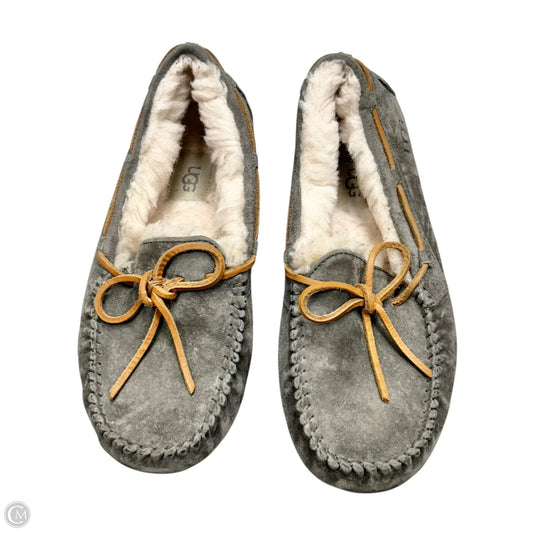 Slippers Designer By Ugg In Grey, Size: 7