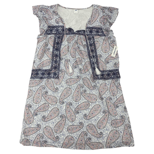 Dress Casual Midi By Old Navy In Blue & Orange, Size:L