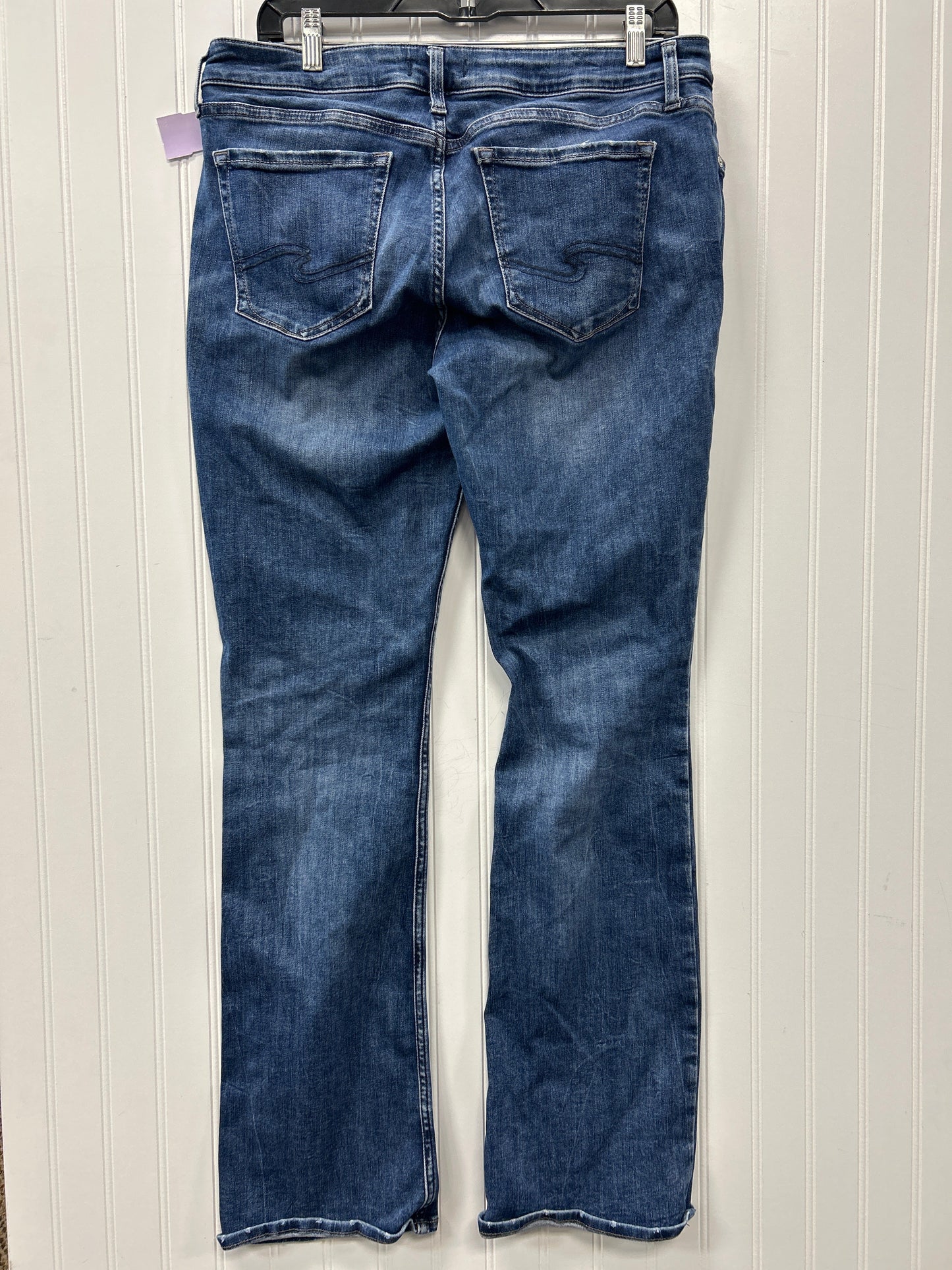 Jeans Boot Cut By Silver In Blue Denim, Size:10