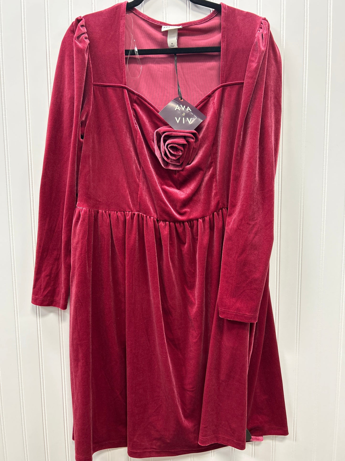 Dress Party Midi By Ava & Viv In Pink, Size:1X NWT