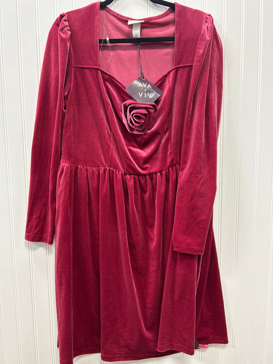 Dress Party Midi By Ava & Viv In Pink, Size:1X NWT