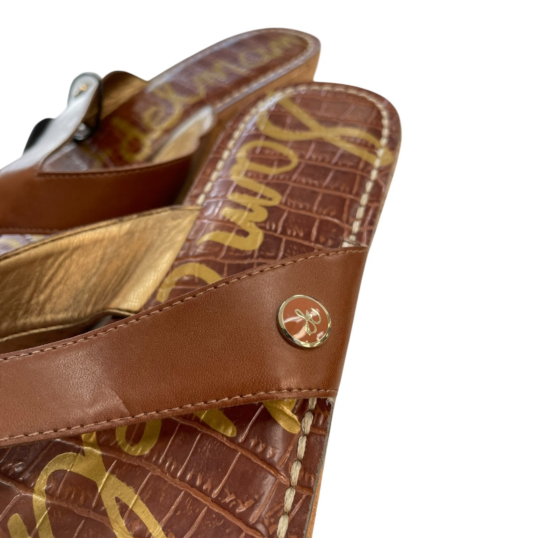 Sandals Heels Block By Sam Edelman In Gold, Size:9