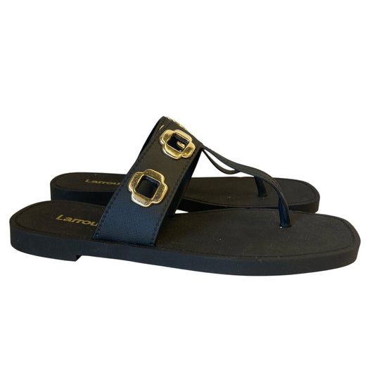 Sandals Flats By Larroude In Black, Size:6