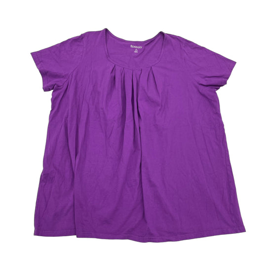 Purple Top Short Sleeve Basic Roamans, Size 2x