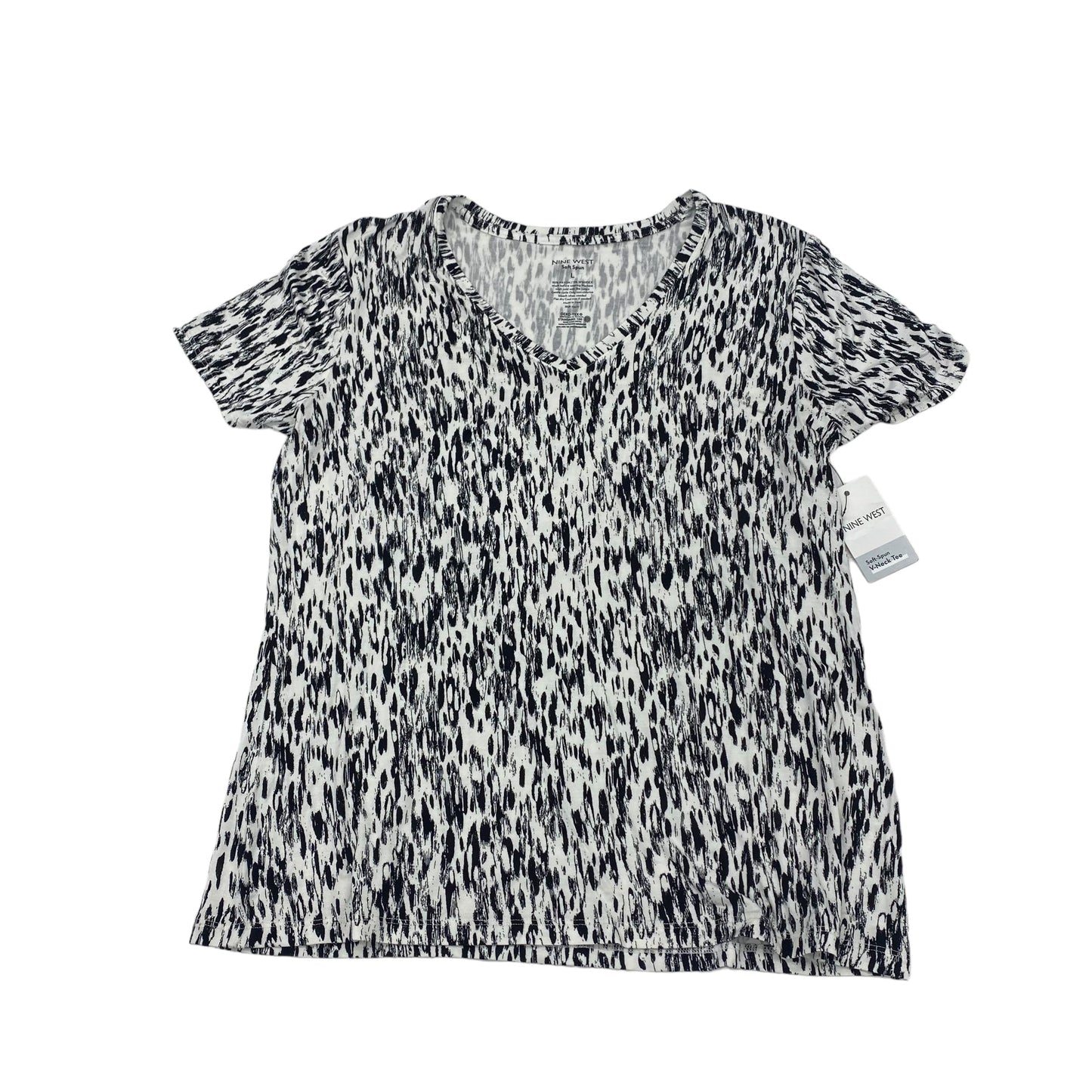 Black & White Top Short Sleeve Nine West Apparel, Size L