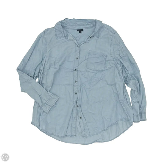 Blouse Long Sleeve By Torrid In Blue Denim, Size: 3x