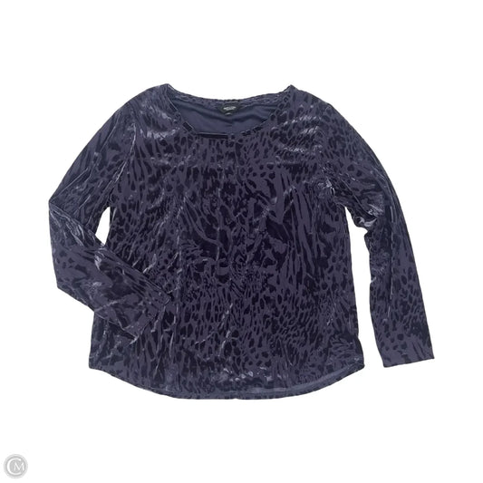 Blouse Long Sleeve By Simply Vera In Purple, Size: Xl