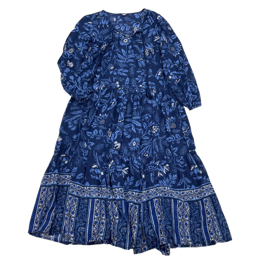 Blue Dress Casual Midi Aerie, Size S