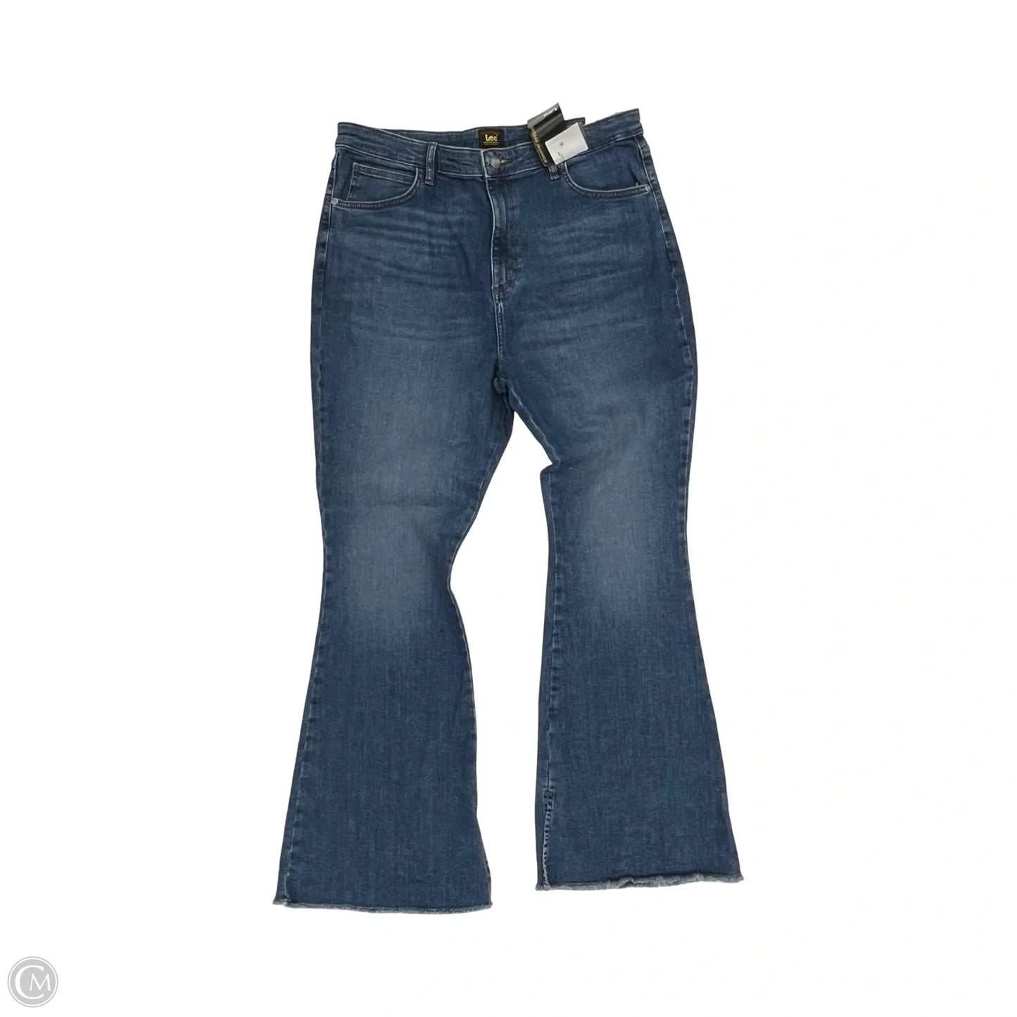 Jeans Flared By Lee In Blue Denim, Size: 18