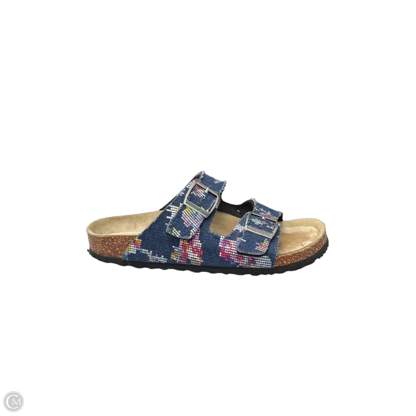Sandals Flats By Clothes Mentor In Blue & Pink, Size: 7.5