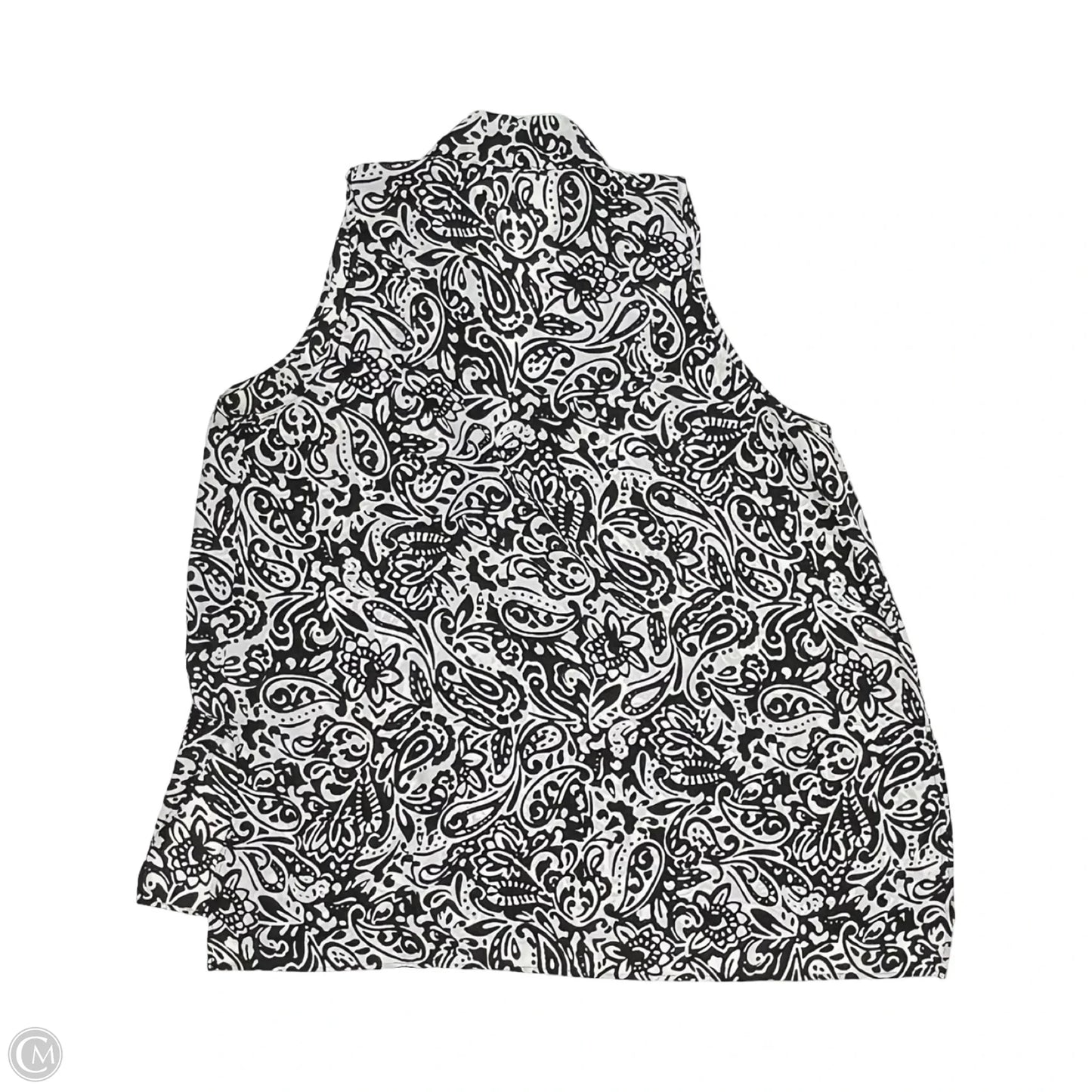 Blouse Sleeveless By Cmf In Black & White, Size: Xl