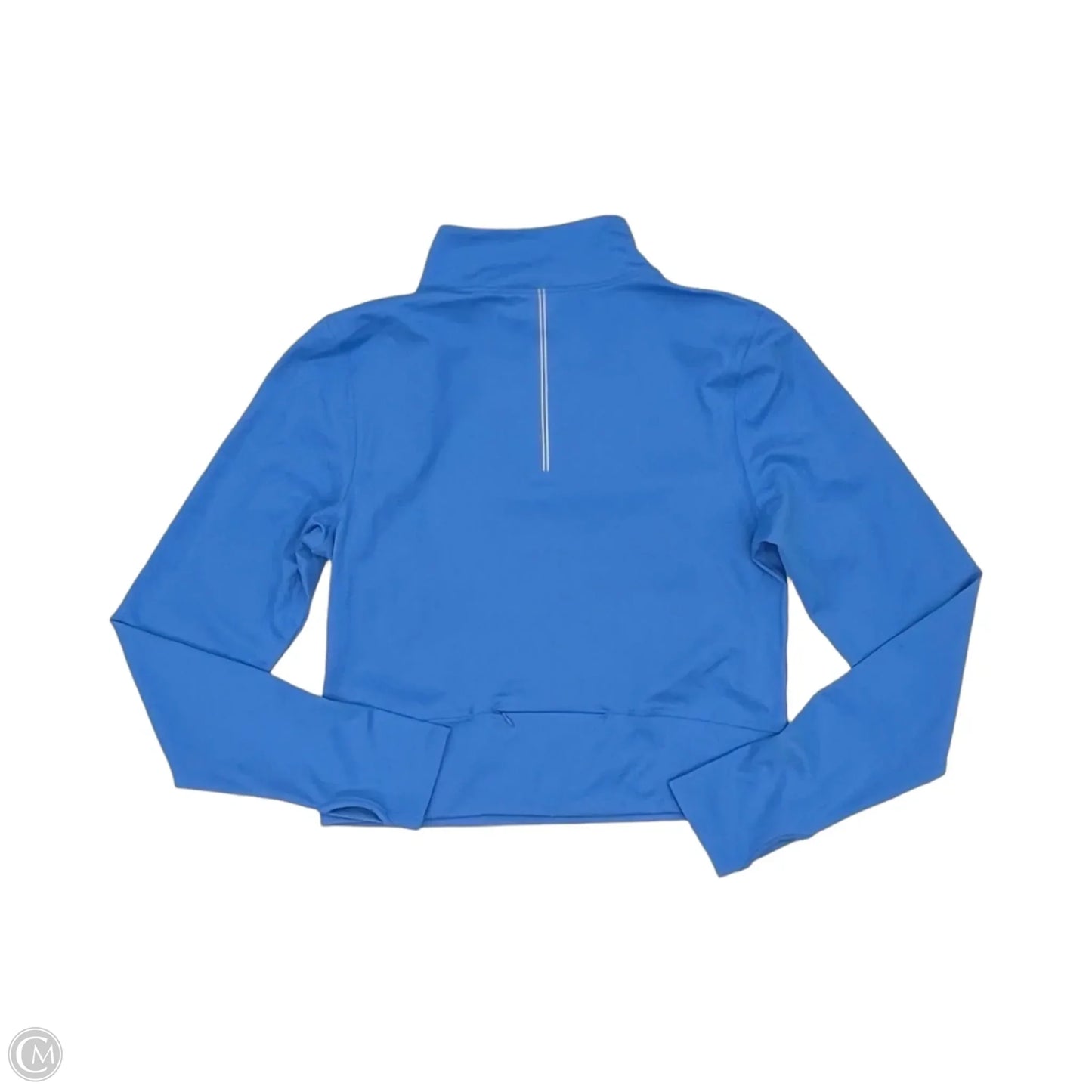 Athletic Top Long Sleeve Collar By Yogalicious In Blue, Size: Xl