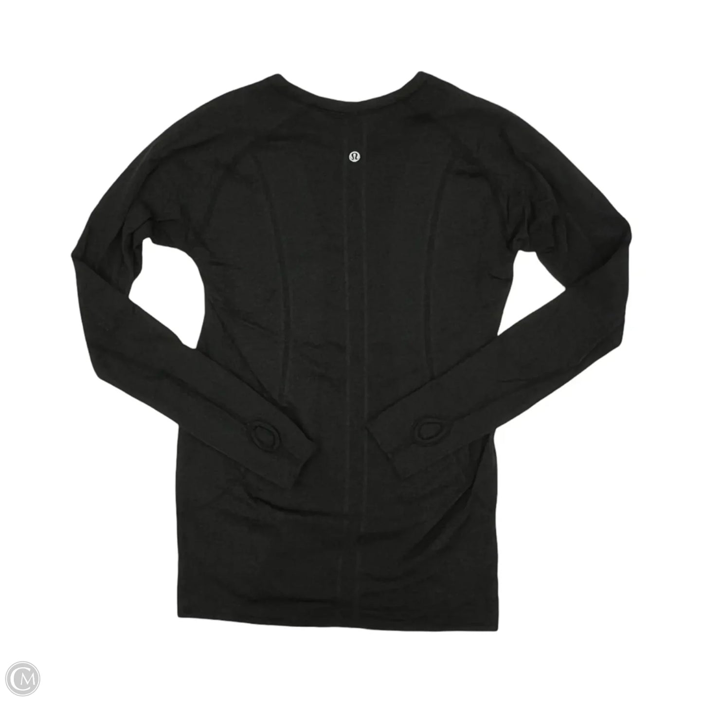 Athletic Top Long Sleeve Collar By Lululemon In Black, Size: M