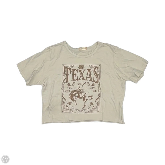 Top Short Sleeve By Altard State In Tan, Size: L