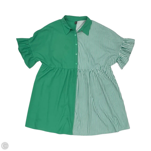 Dress Casual Short By Shein In Green & White, Size: 3x