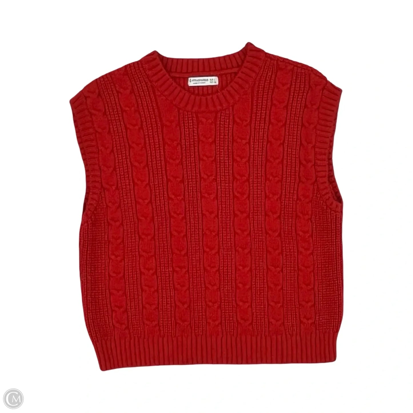 Vest Sweater By Stradivarius In Red, Size: L