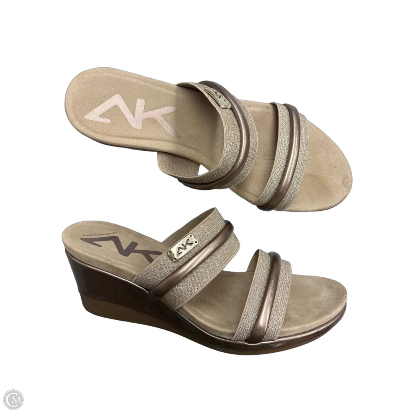 Sandals Heels Wedge By Anne Klein In Brown, Size: 7.5