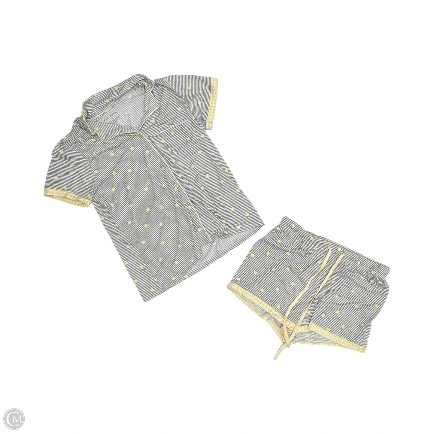 Pajamas 2pc By Rae Dunn In Grey & Yellow, Size: S