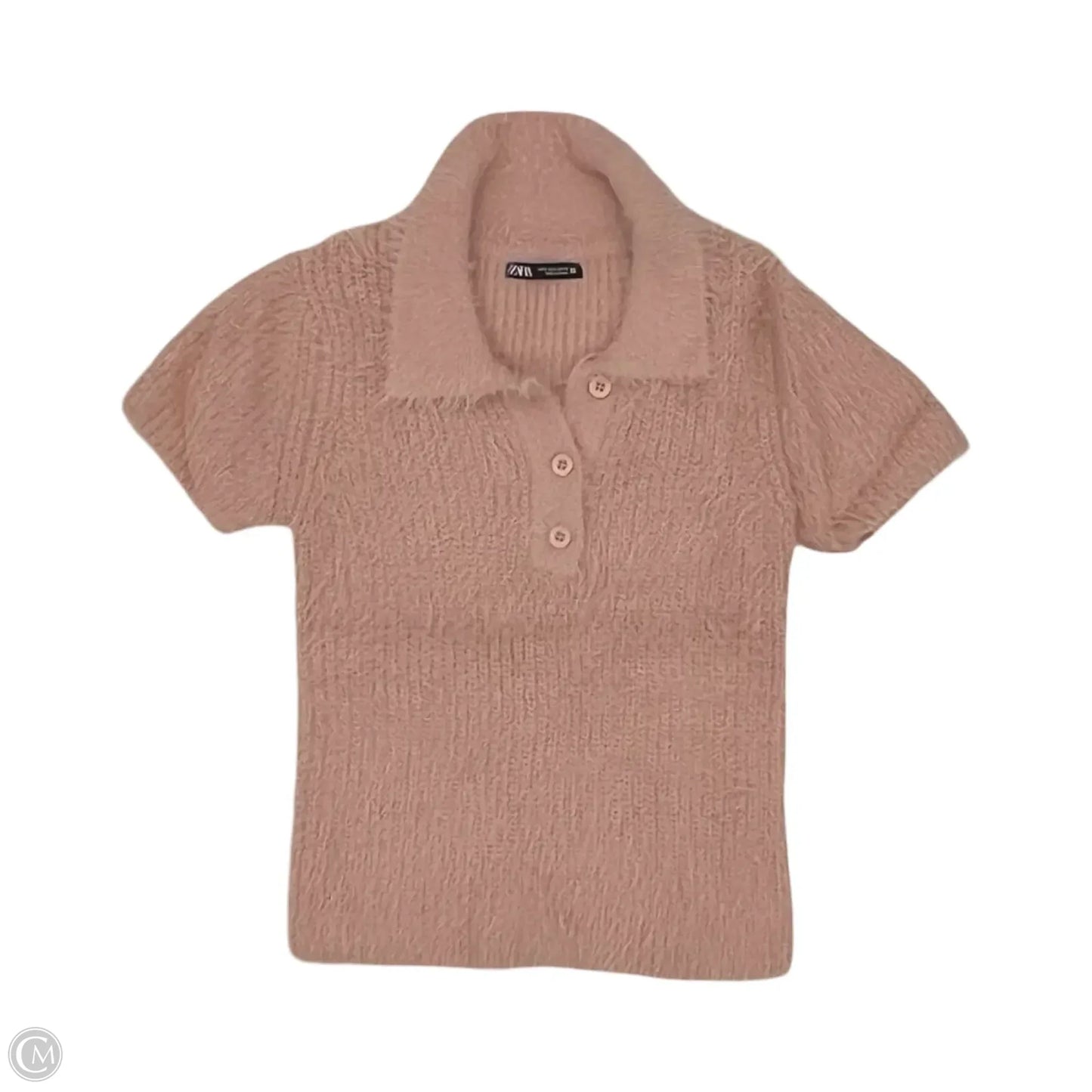 Sweater Short Sleeve By Zara In Pink, Size: S