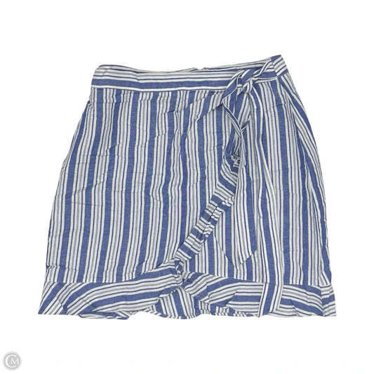 Skirt Mini & Short By Elan In Blue & White, Size: L