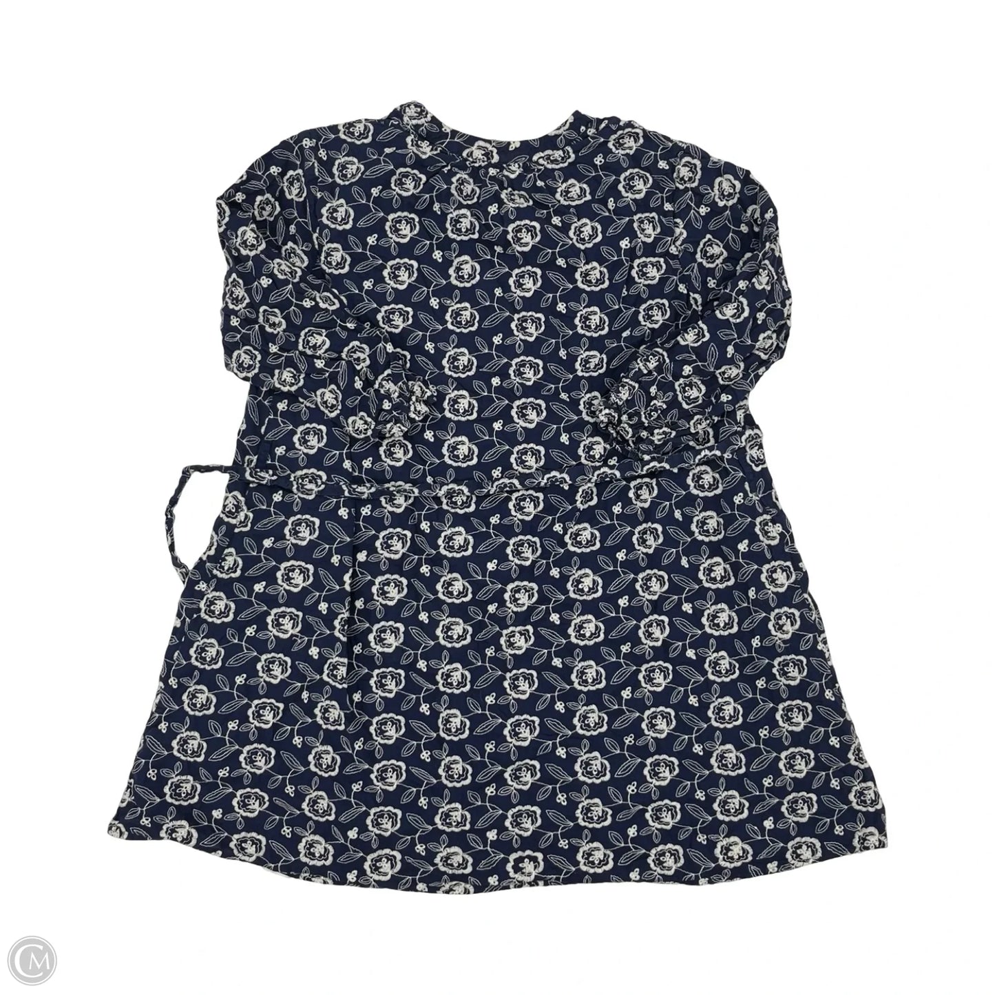 Tunic Long Sleeve By Entro In Blue & White, Size: L