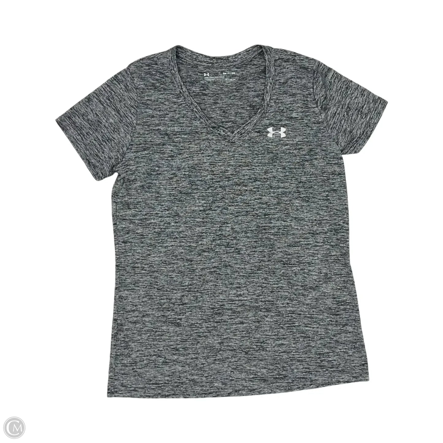 Athletic Top Short Sleeve By Under Armour In Grey, Size: S