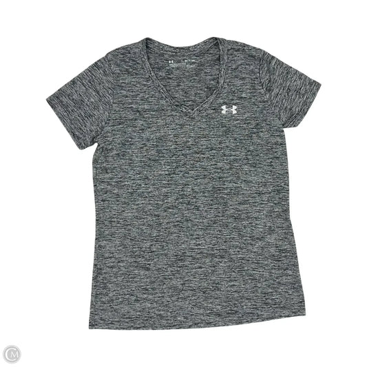 Athletic Top Short Sleeve By Under Armour In Grey, Size: S
