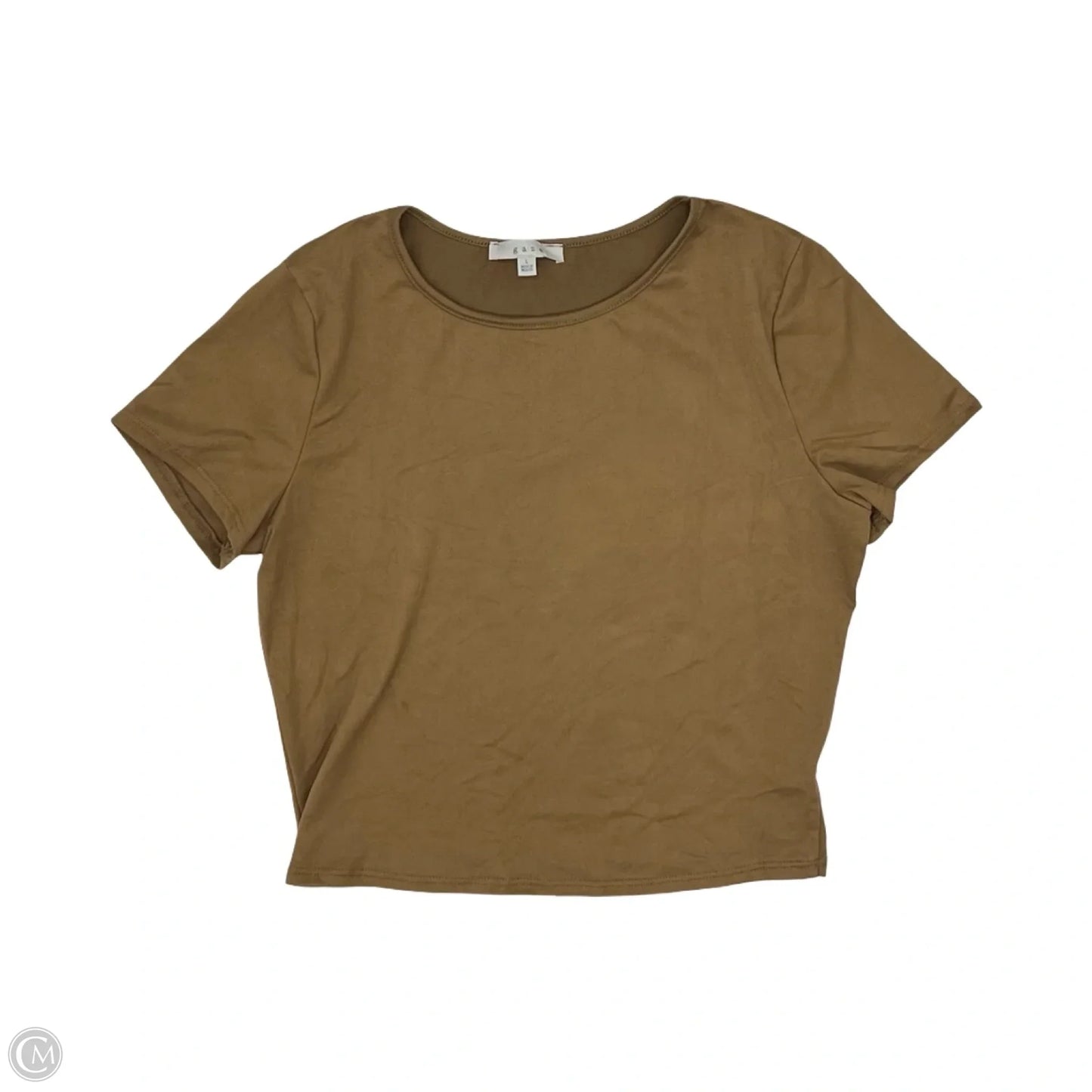 Top Short Sleeve By Gaze In Brown, Size: L