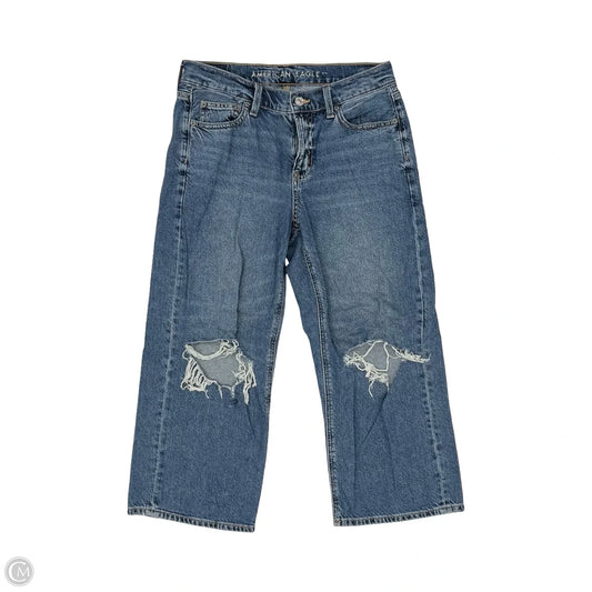 Jeans Cropped By American Eagle In Blue Denim, Size: 4