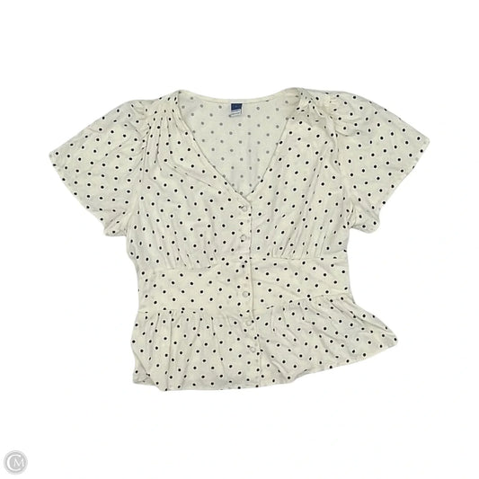 Blouse Short Sleeve By Old Navy In Polkadot Pattern, Size: L