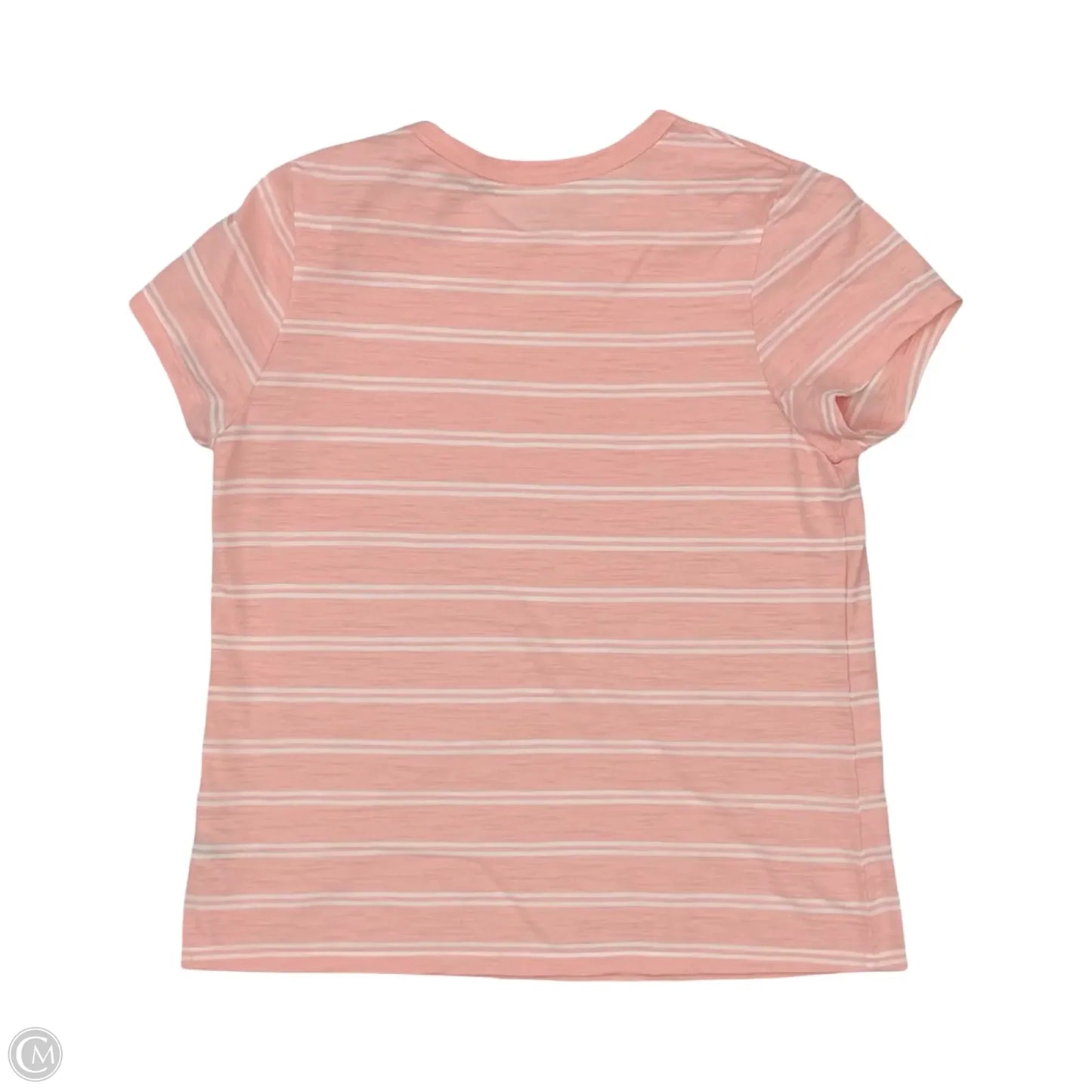 Top Short Sleeve By Time And Tru In Pink & White, Size: L