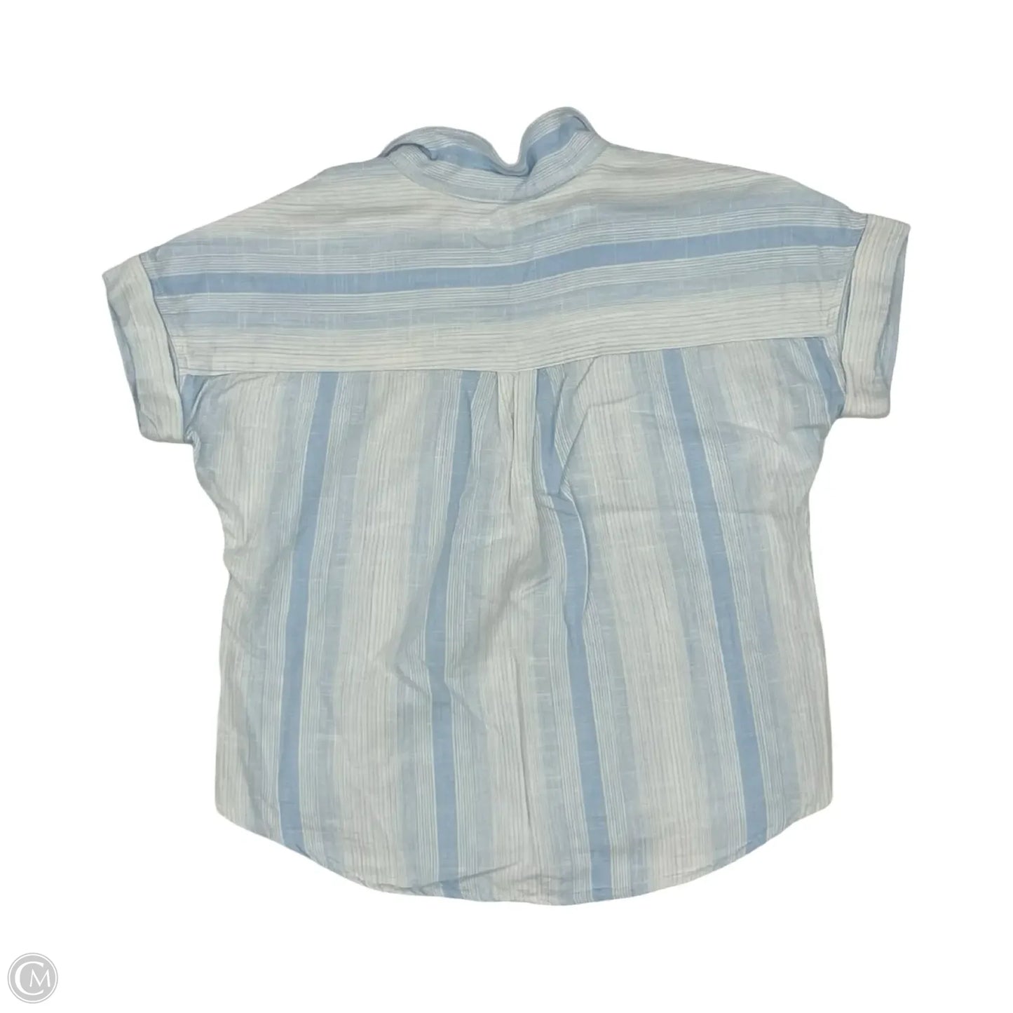 Blouse Short Sleeve By Thread And Supply In Blue & White, Size: S