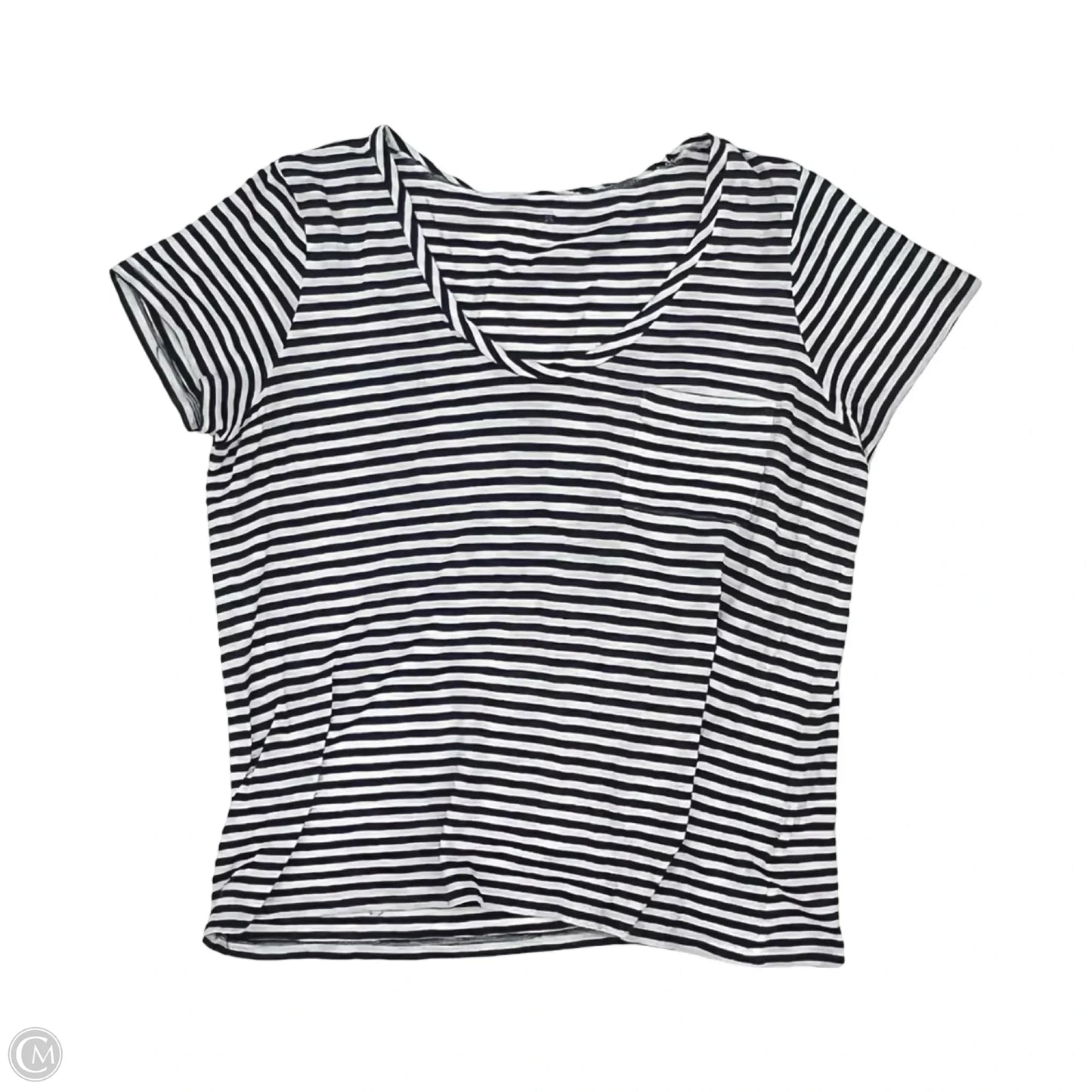 Top Short Sleeve By Caslon In Blue & Cream, Size: L