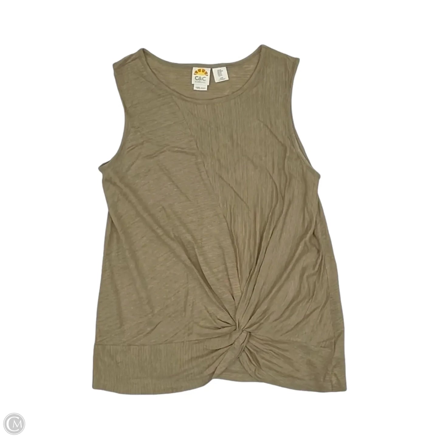 Tank Top By C And C In Grey & Yellow, Size: M
