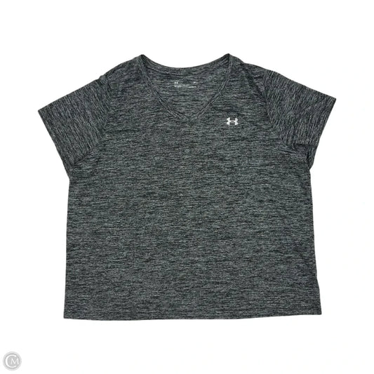 Athletic Top Short Sleeve By Under Armour In Grey, Size: 2x