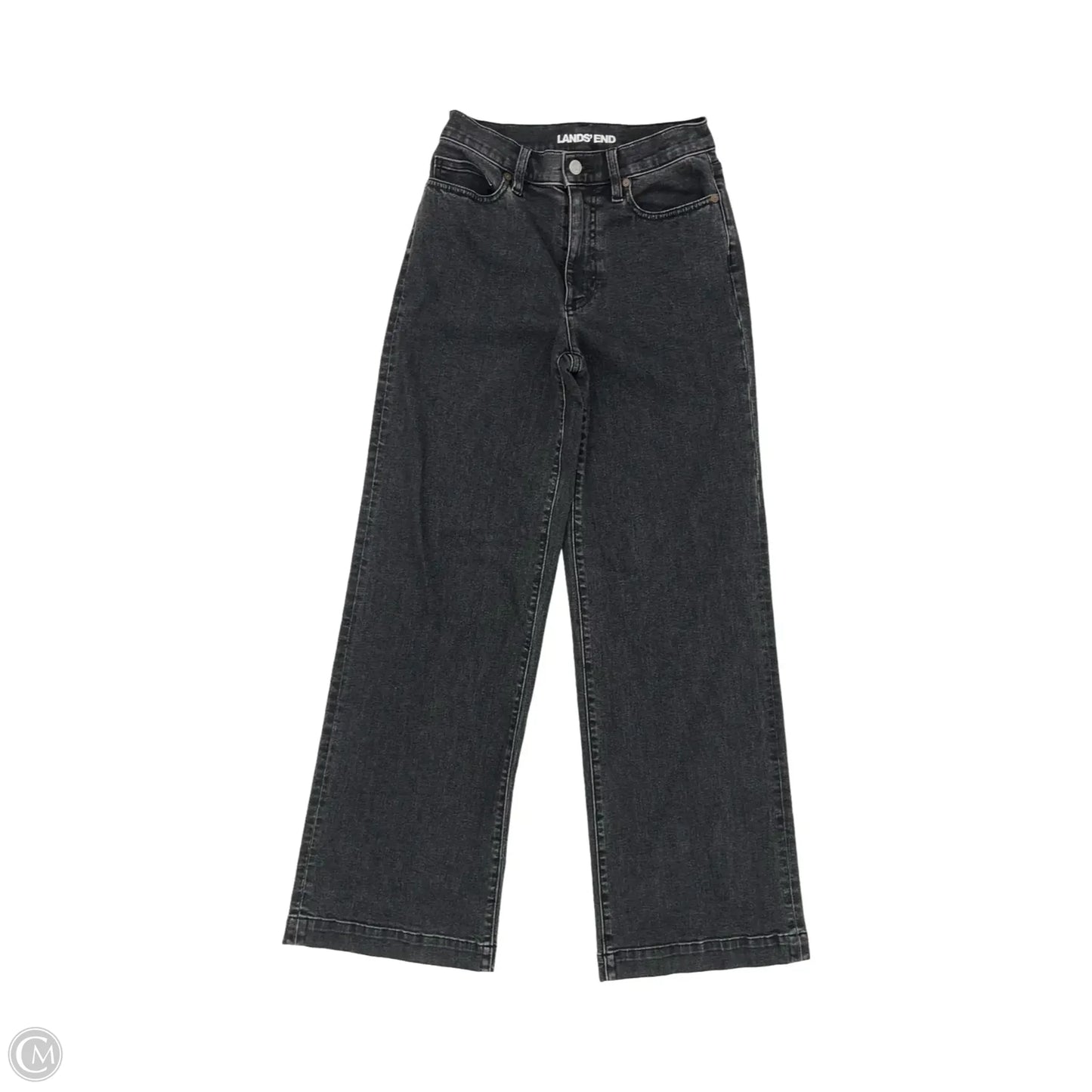 Jeans Wide Leg By Lands End In Black Denim, Size: 2